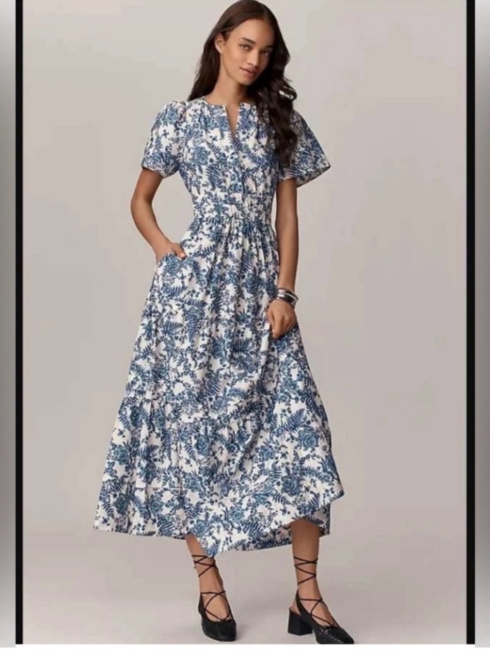 Maeve Somerset Blue & White Floral Dress